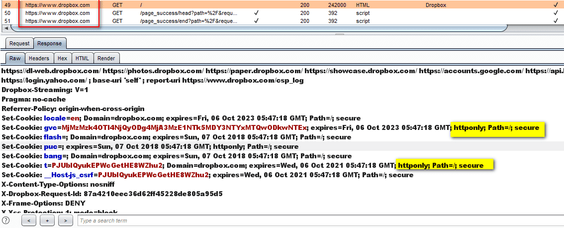 http header results displayed
